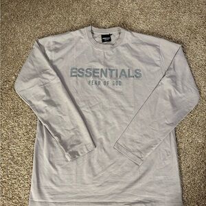 Fear of God Essentials Light Gray Long Sleeve Tee